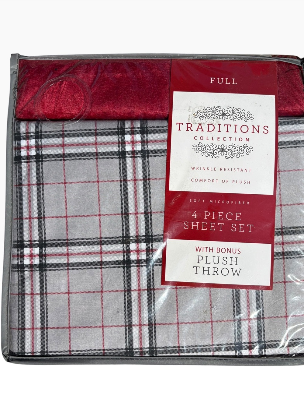 Traditions Collec 4 pc sheet set & throw & Plush throw